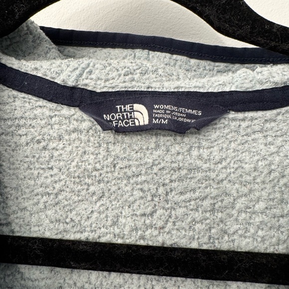 THE NORTH FACE WOMENS LIGHT BLUE 1/4 ZIP HOODED FLEECE - Picture 4 of 5